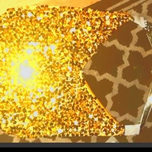 Deep Golden Sequin Glass beaded Hobo bag Large